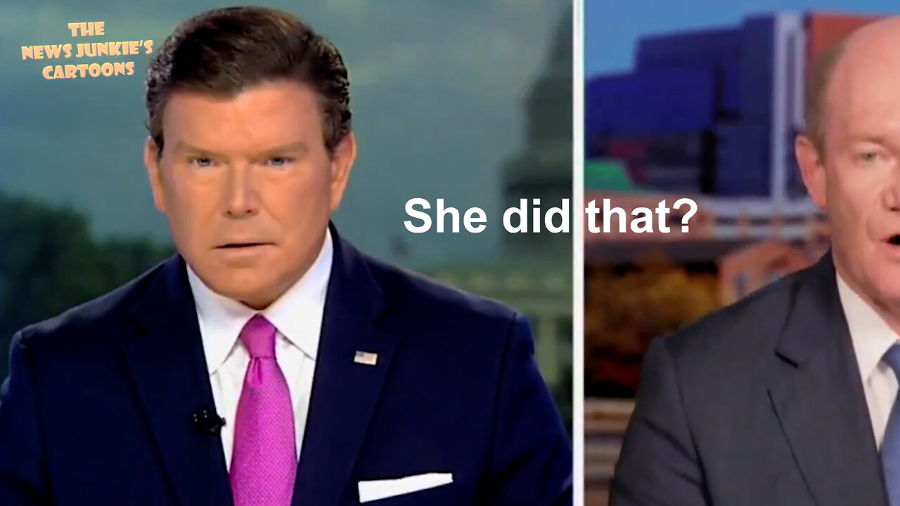 Fox News' Baier: "What has been Kamala's biggest accomplishment as VP?" Democrat Coons: "Securing and stabilizing the middle class." Baier: "She did that?"