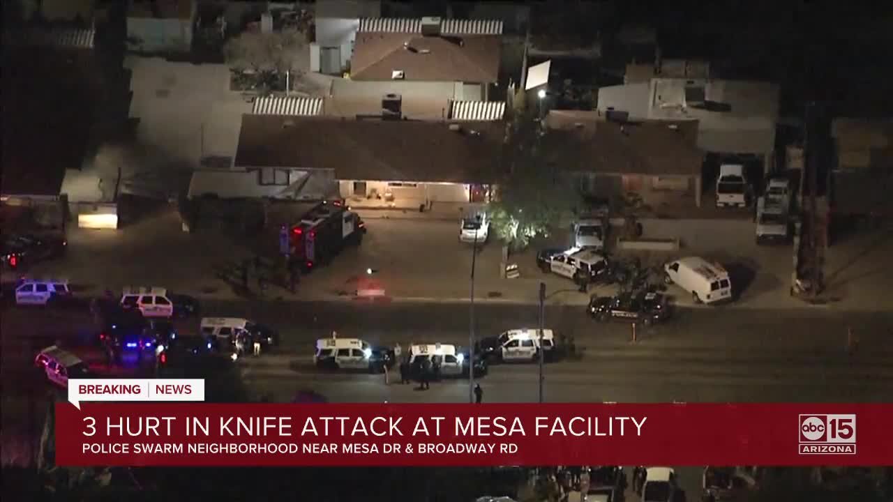 3 hurt in knife attack at Mesa facility