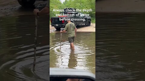 When you're the one who wore flip flops out on the trail. #offroad #watercrossing #water