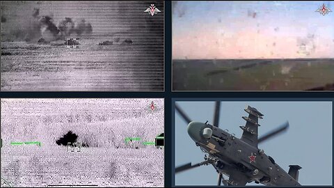 DENAZIFIED by Ka-52 📹 Destruction of AFU armoured vehicle column