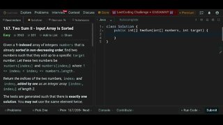 Two Sum II - Input Array Is Sorted - LeetCode 167