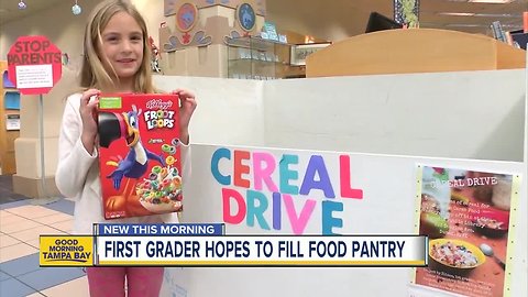 Dunedin girl leads cereal donation drive for the hungry