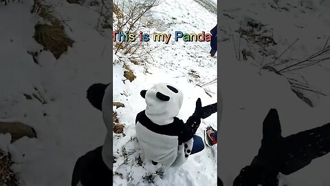 My sweet Bubloo in Panda costume playing in the snow