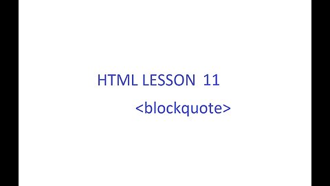 HTML Lesson 11