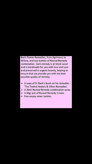 25ml BACH REMEDY COLLECTION SET - CRYSTAL HERBS