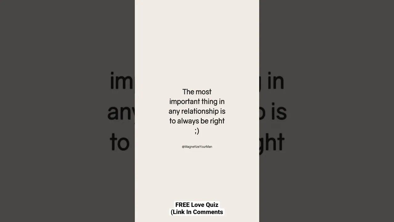 The MOST Important Thing In Any Relationship…