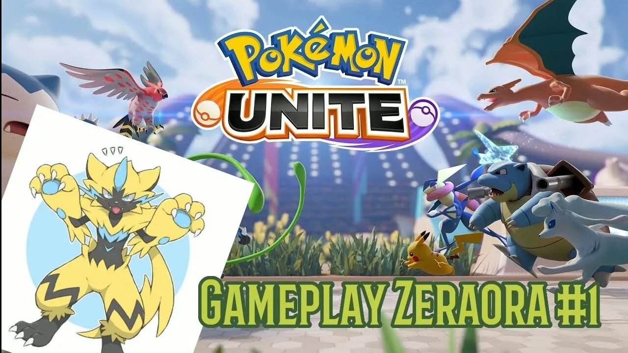 POKEMON UNITE | GAMEPLAY ZERAORA Spark + Discharge | Episode 1