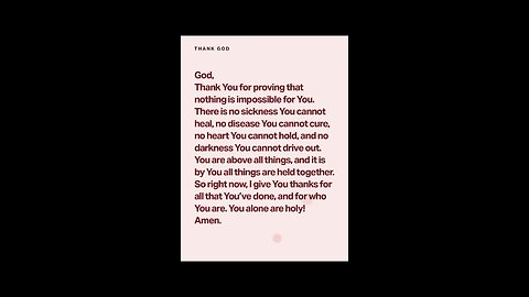 Prayer Thanking God Because Nothing is Impossible With Him