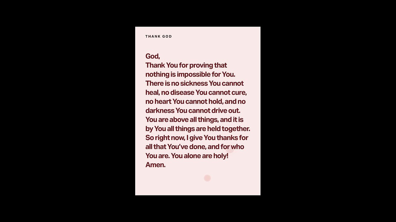 Prayer Thanking God Because Nothing is Impossible With Him