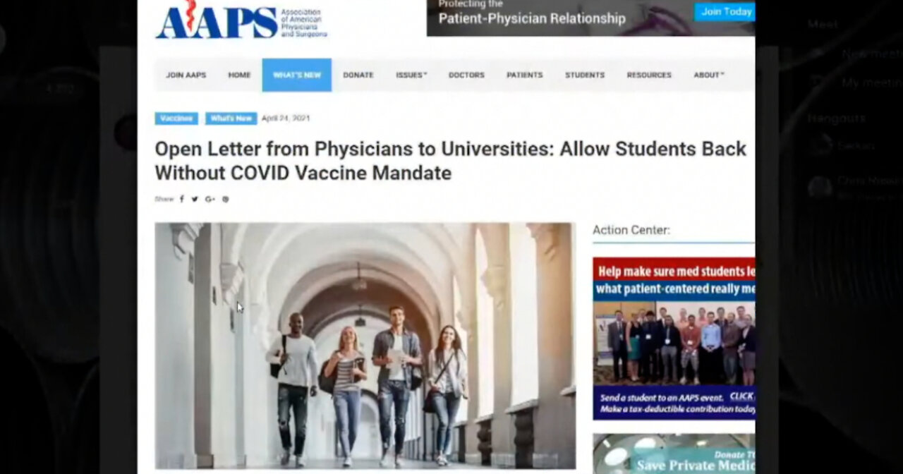 Physicians To Universities: Allow Students Back Without Covid Vaccine Mandate