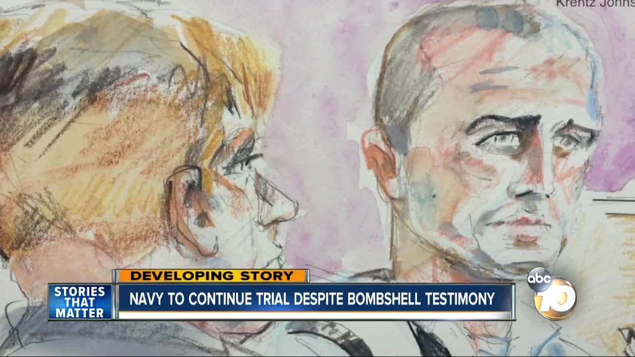 Navy to continue trial despite bombshell testimony