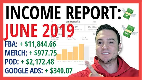 PASSIVE INCOME REPORT 💰 June 2019 | +$15,334.96 PROFIT - Update on 3 New FBA Products + Merch + POD