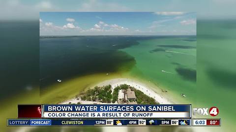 Brown water surfaces on Sanibel