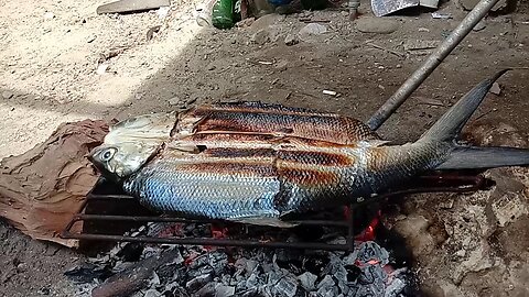 GRILLING MILK FISH BANGUS IN THE PHILIPPINES