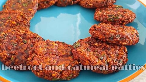 Beetroot and Oatmeal Baked Vegan Patties