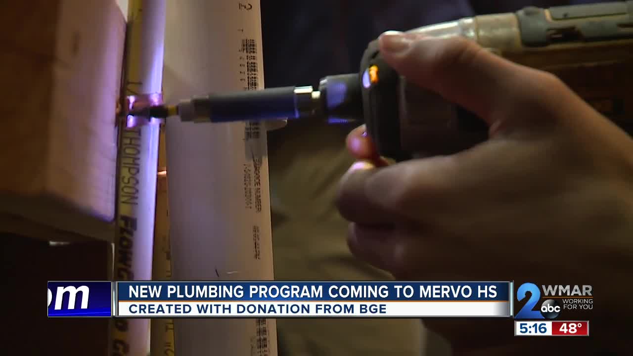 New plumbing program coming to Mervo H.S. created with donation from BGE