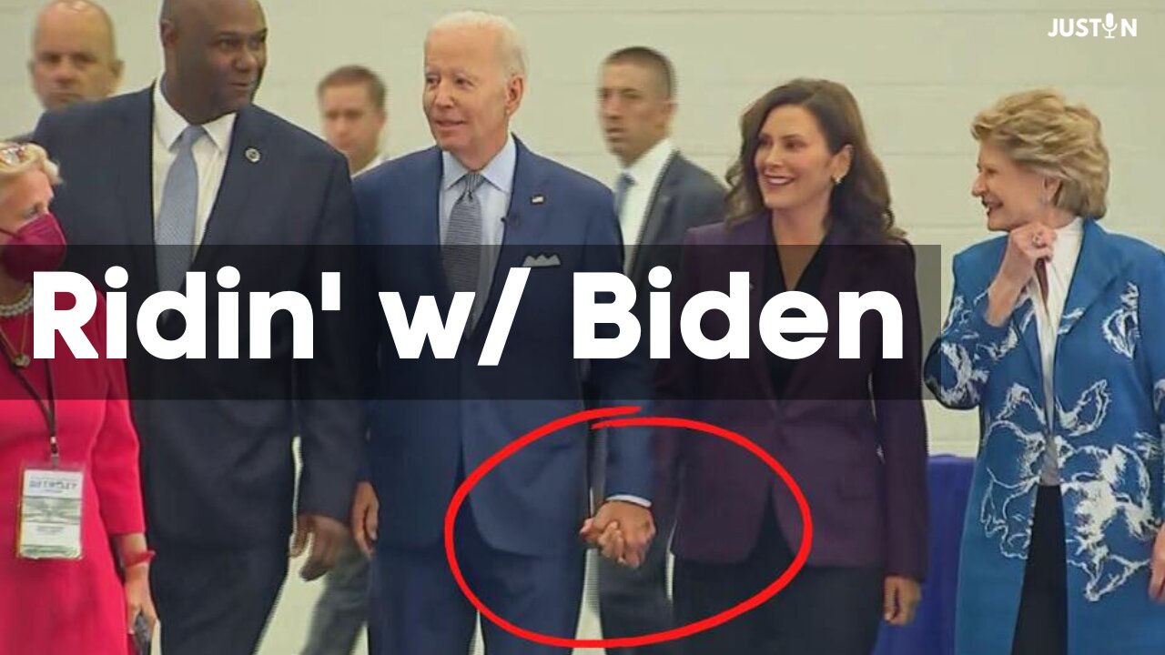 Whitmer and Biden Holding Hands at Auto Show 9-15-22