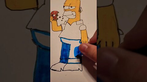 Homer Simpson Speed Draw || #shorts #simpsons #art #draw #shortsfeed #subscribe #homer #drawing #fox