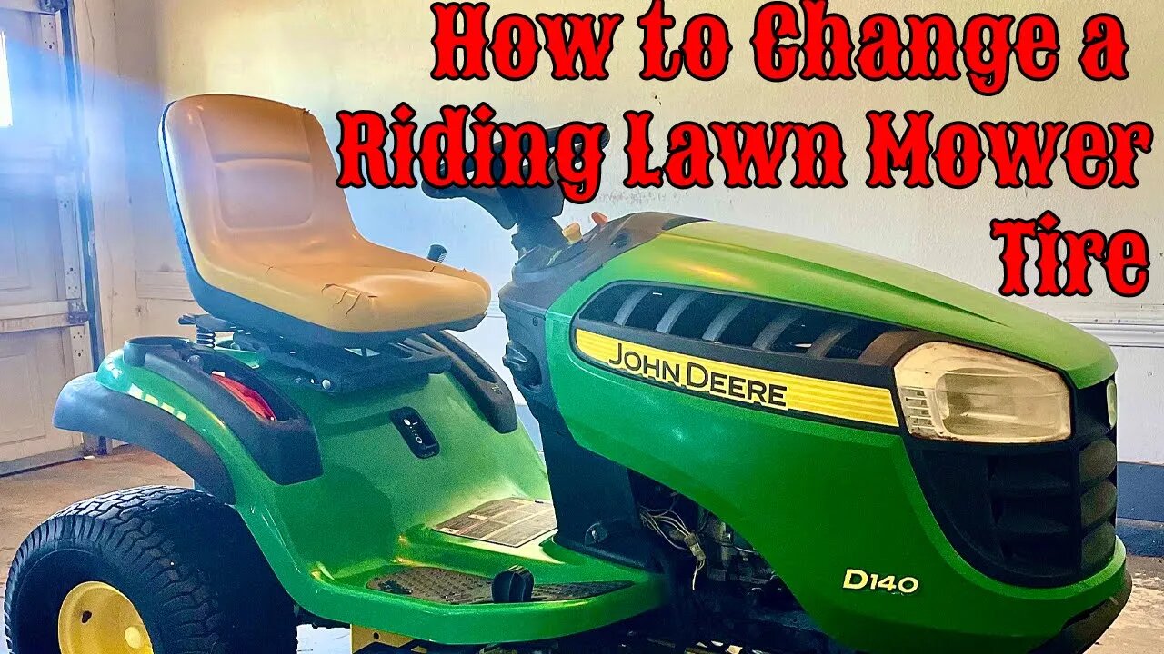 How to Change a Riding Lawn Mower Tires with Tire Spoons (John Deere 100 series)