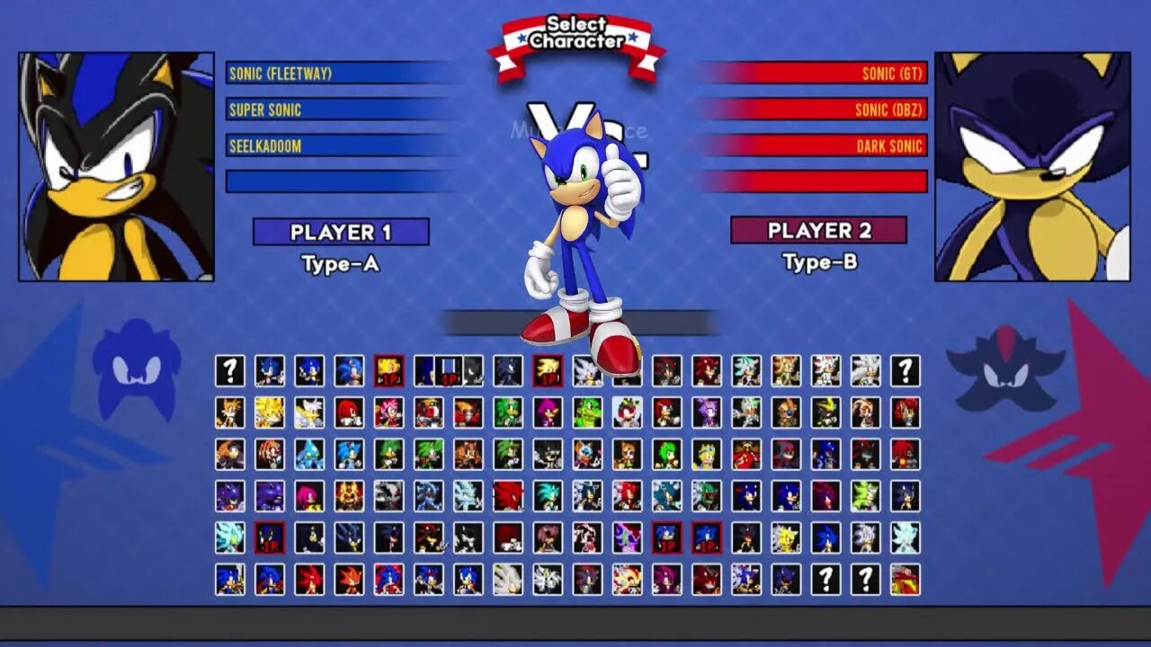 Fleetway Sonic & Super Sonic VS Sonic GT & Sonic DBZ & Shadow GT I Sonic Battle MUGEN HD