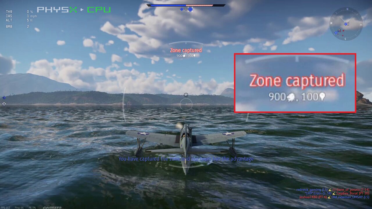 War Thunder - Naval Arcade Battle sea zone capture with airplane!