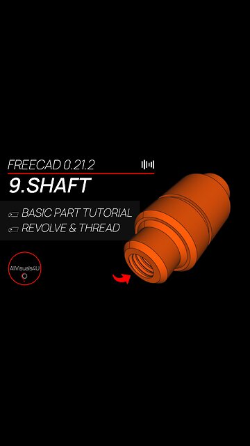 🗞 Design This Shaft With Thread - FreeCAD Revolve - FreeCAD Thread Tutorial #Short