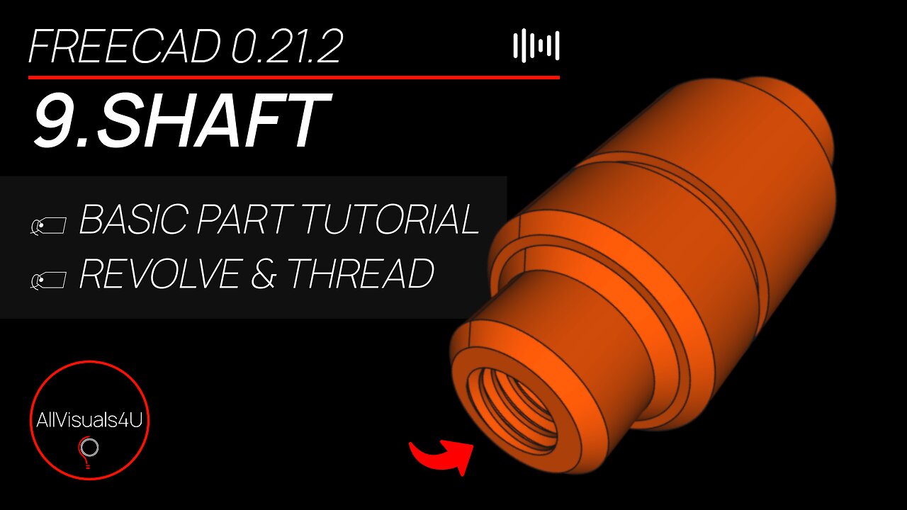 🗞 Design This Shaft With Thread - FreeCAD Revolve - FreeCAD Thread Tutorial #Short