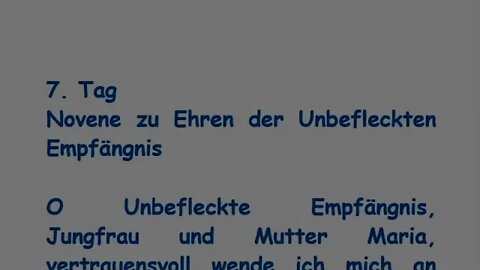 7. Tag Novene zu Ehren der Unbefleckten Empfängnis