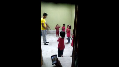 small baby group dancing