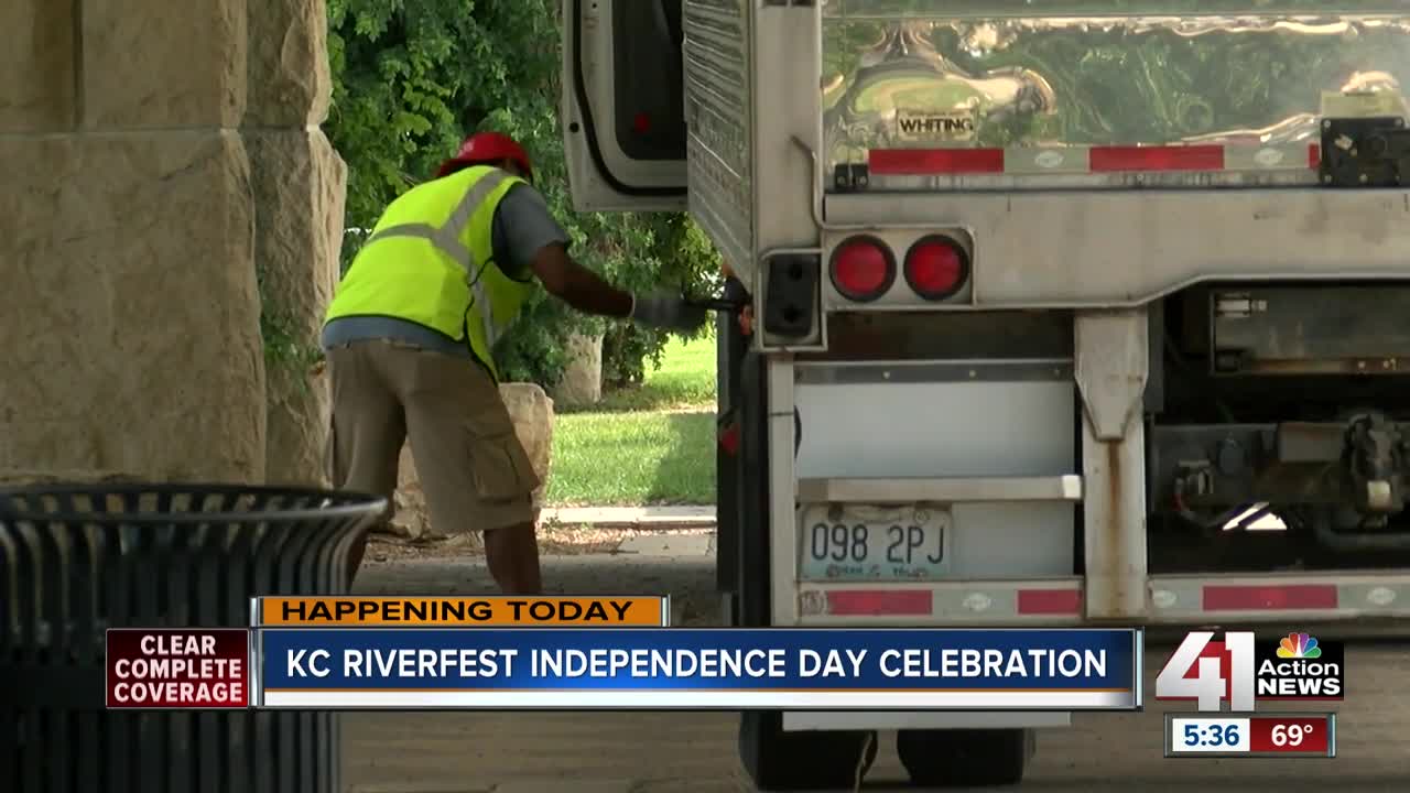 Organizers boast the Midwest’s largest fireworks show tonight at KC RiverFest