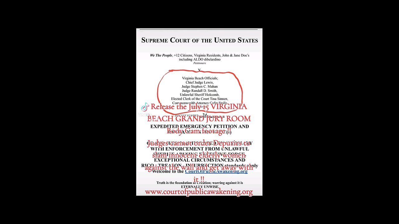 😡Physical abuse in Virginia Beach Grand Jury Courts ! Citizen Investigation DENIED! NEED BODY CAMS!