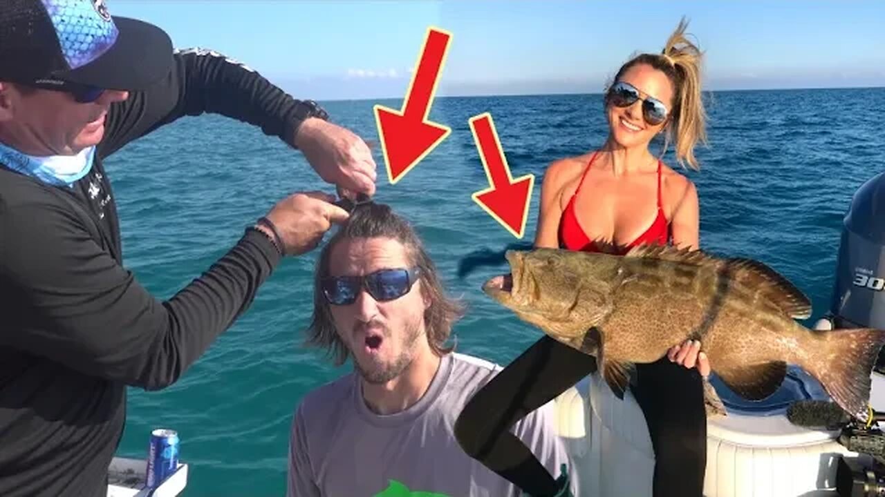 Trolling for MONSTER Grouper AND Hair CUT with DULL bait KNIFE | Catch n Cook