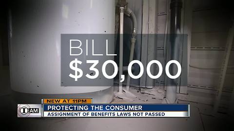 I-Team: Lawmakers fight over ways to curb 'assignment of benefits' abuse | WFTS Investigative Report