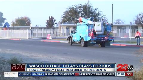 Power outage chills Wasco school