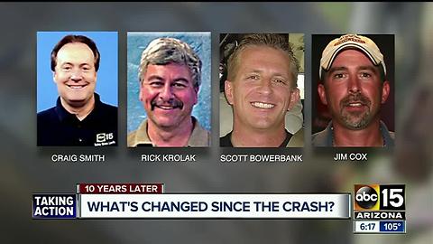 Memorial held Thursday to mark 10 years since the Phoenix TV chopper crash that killed 4