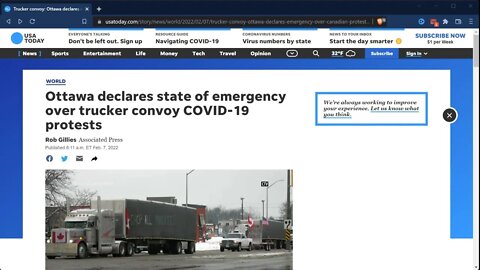 Ottawa Declares State of Emergency! Freedom Convoy 2022