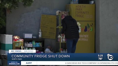 County shuts down community fridge in North Park