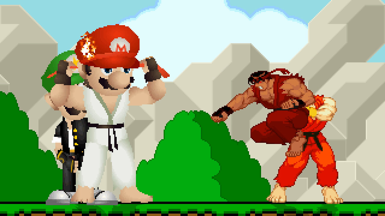 MUGEN - Maryu & Luigi Kusanagi vs. Psychotic Ryu & Psycho Ken - Download