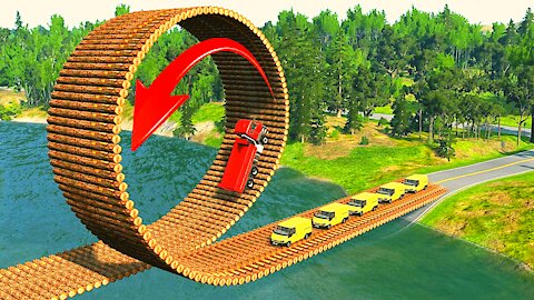 Cars vs Loop Bridge - BeamNG.Drive