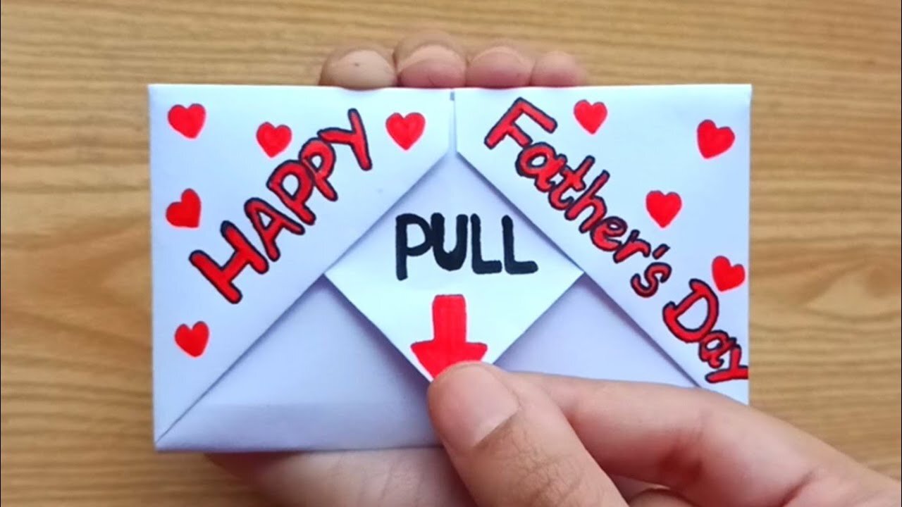 DIY - SURPRISE MESSAGE CARD FOR FATHER'S DAY | Pull Tab Origami