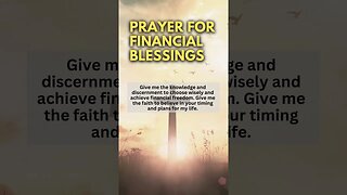 MINUTE PRAYER | FINANCIAL BLESSINGS #shortsprayer #financialfreedom