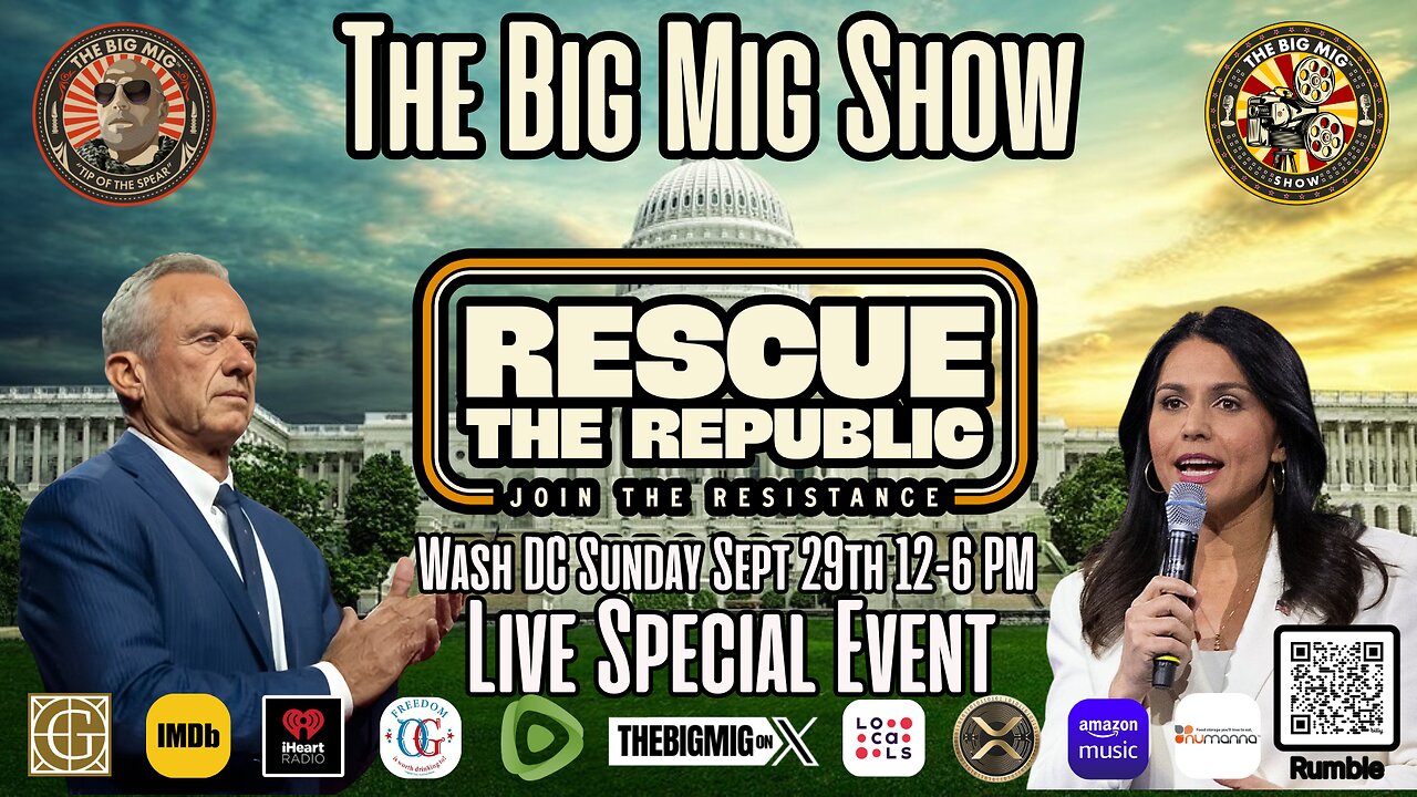 Rescue The Republic Live w/ Robert F Kennedy Jr, Tulsi Gabbard, Russell Brand, Zuby, Lara Logan