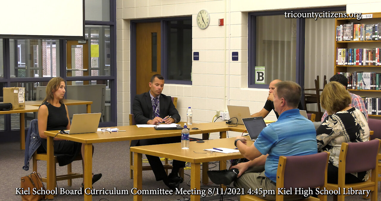 Kiel School Board Curriculum Committee Meeting 8/11/2021