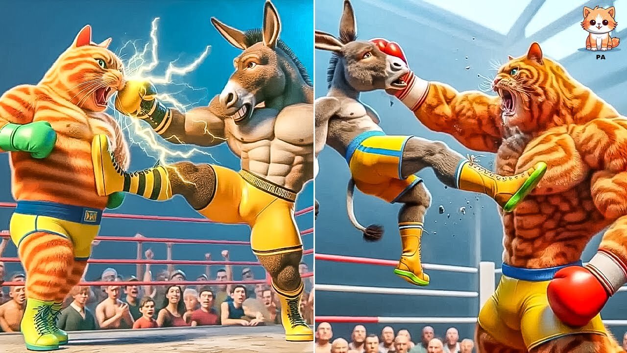 Battle Of The Animals-Donkey vs Cat