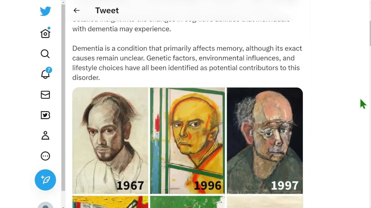 這些畫作深刻而準確地表現了通常與癡呆症相關的認知能力下降