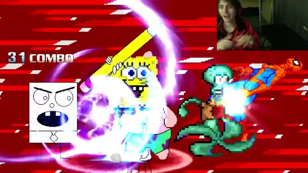 SpongeBob SquarePants Characters (SpongeBob, Squidward, And DoodleBob) VS Spider-Man In A Battle