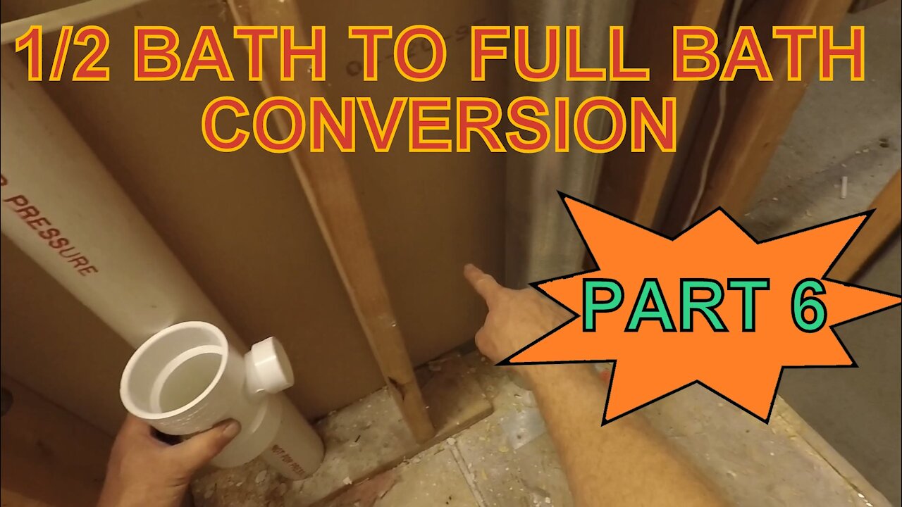 Converting a 1/2 Bath to a Full Bath Part 6