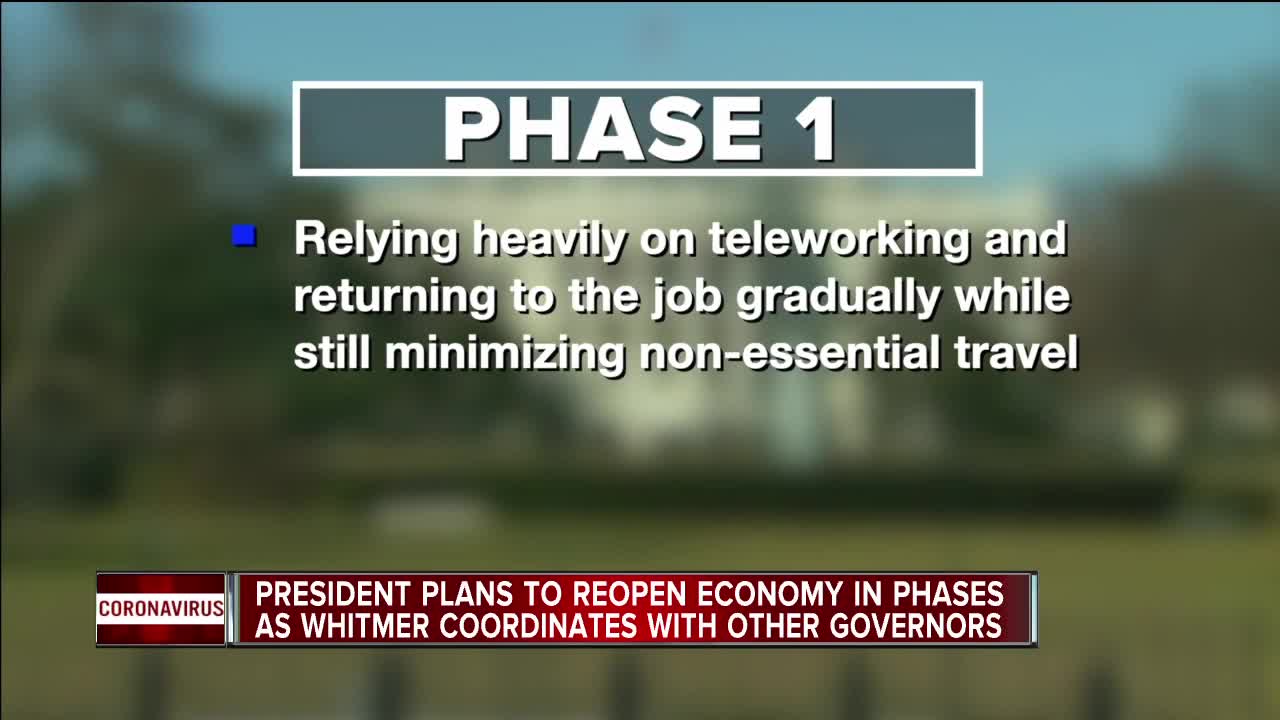 President plans to reopen economy in phases as Whitmer coordinates with other governors