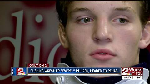 Cushing wrestler injured, recovery is a miracle