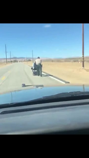 Sheriff Comes To The Rescue Of An Elderly Lady In A Wheelchair